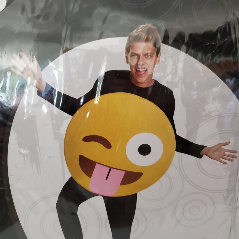 Emoji tongue out costume NEW Adult Halloween - Picture 2 of 9